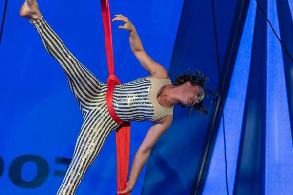 Stripe matching on a catsuit